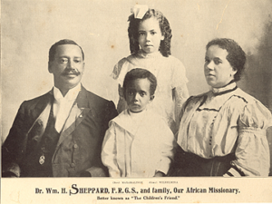 Rev. William Sheppard with wife Lucy Gantt and two older children, neither of whom survived childhood.